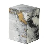 Mele and Co Maura Jewellery Box - Mirrored/Marbled Metalic 