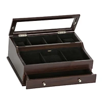 Mele and Co Hampden Wooden Dresser Top Valet - Mahogany