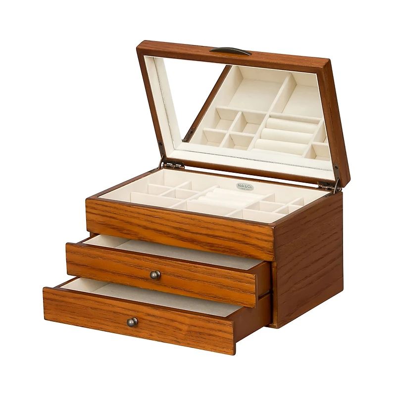 Mele and Co Selma Finish Wooden Jewellery Box - Walnut