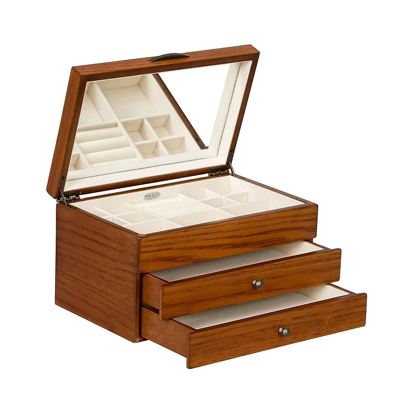 Mele and Co Selma Finish Wooden Jewellery Box - Walnut