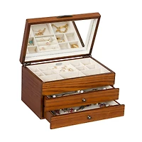 Mele and Co Selma Finish Wooden Jewellery Box - Walnut