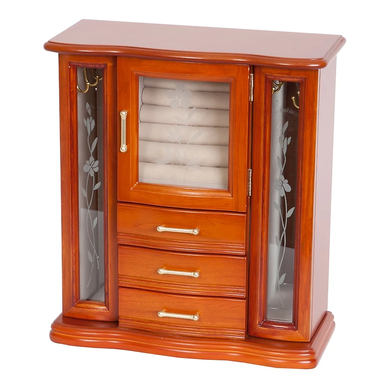 Mele and Co Richmond Finish Wooden Jewellery Box - Walnut