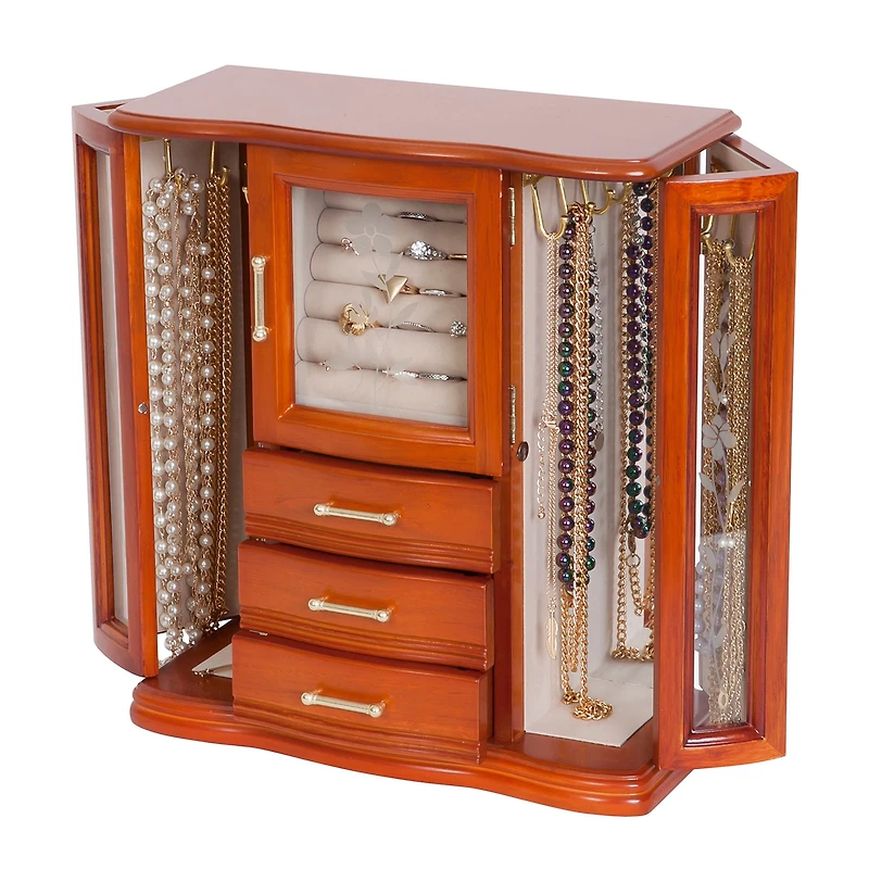 Mele and Co Richmond Finish Wooden Jewellery Box - Walnut