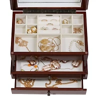 Mele and Co Brayden Finish Wooden Jewellery Box - Walnut
