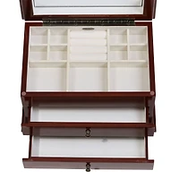 Mele and Co Brayden Finish Wooden Jewellery Box - Walnut