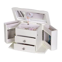 Mele and Co Angelica Musical Ballerina Jewellery Box - White