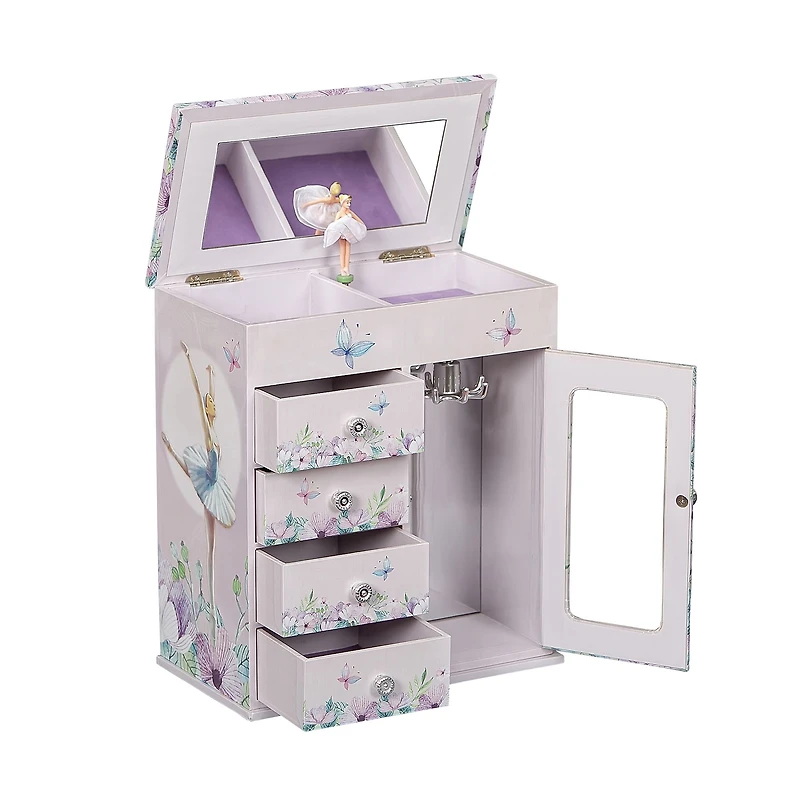 Mele and Co Liliana Musical Ballerina Jewellery Box - Lilac