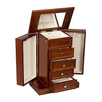Mele and Co Thea Finish Wooden Jewellery Box - Walnut