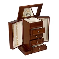 Mele and Co Thea Finish Wooden Jewellery Box - Walnut