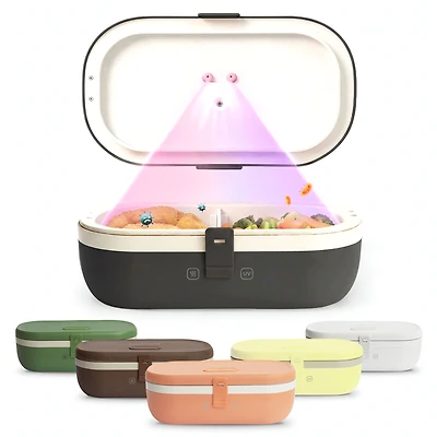 UVI Plus Self-heating Lunch box with USB-C cord and UV light sanitizer