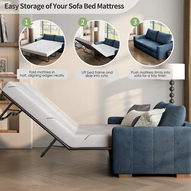 Gel Memory Foam Sofa Mattress, 5" - Twin