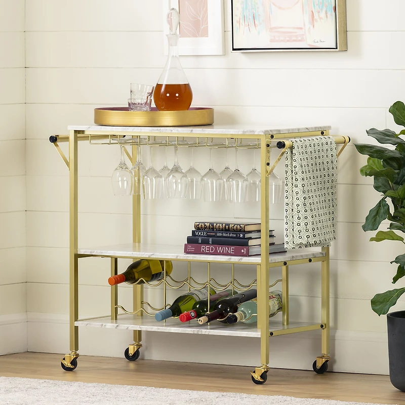 Maliza Bar Cart With Wine Rack