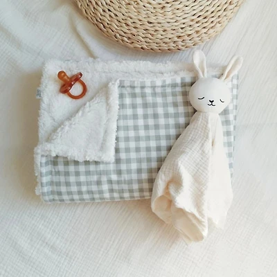 Checkerboard Baby Blanket - Sage