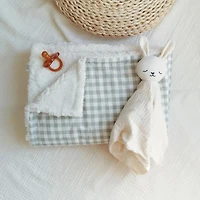 Checkerboard Baby Blanket - Sage