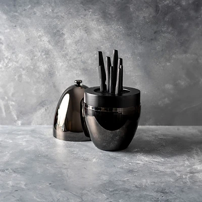 iD3 Black Samurai THE EGG Knife Block 9-Piece Black