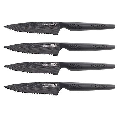 iD3 Black Samurai Steak Knife Set 4-Piece