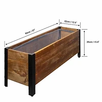 Urban Garden Rectangular Recycled Wood and Metal Planter - 35''