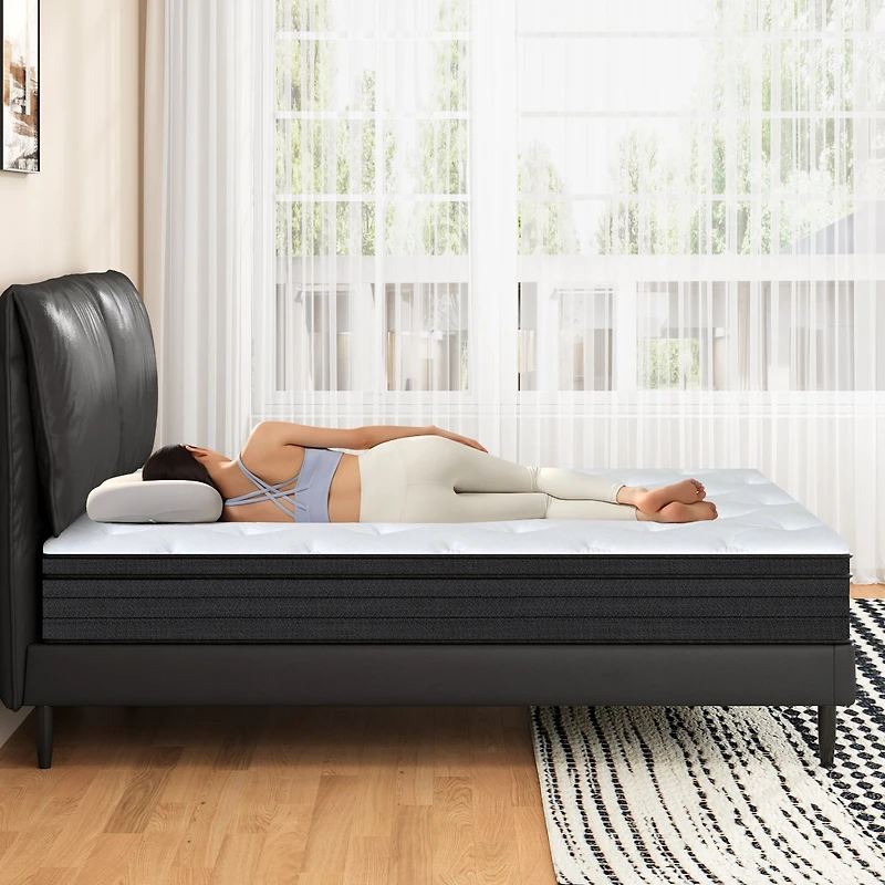 Matelas hybride à ressorts ensachés et mousse mémoire - 8 po