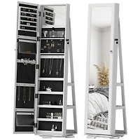 Lockable Jewelry Armoire with Mirror