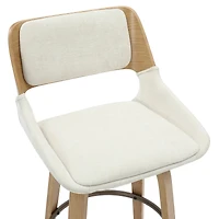Hudson Tabouret de comptoir - Tissu beige/fini naturel