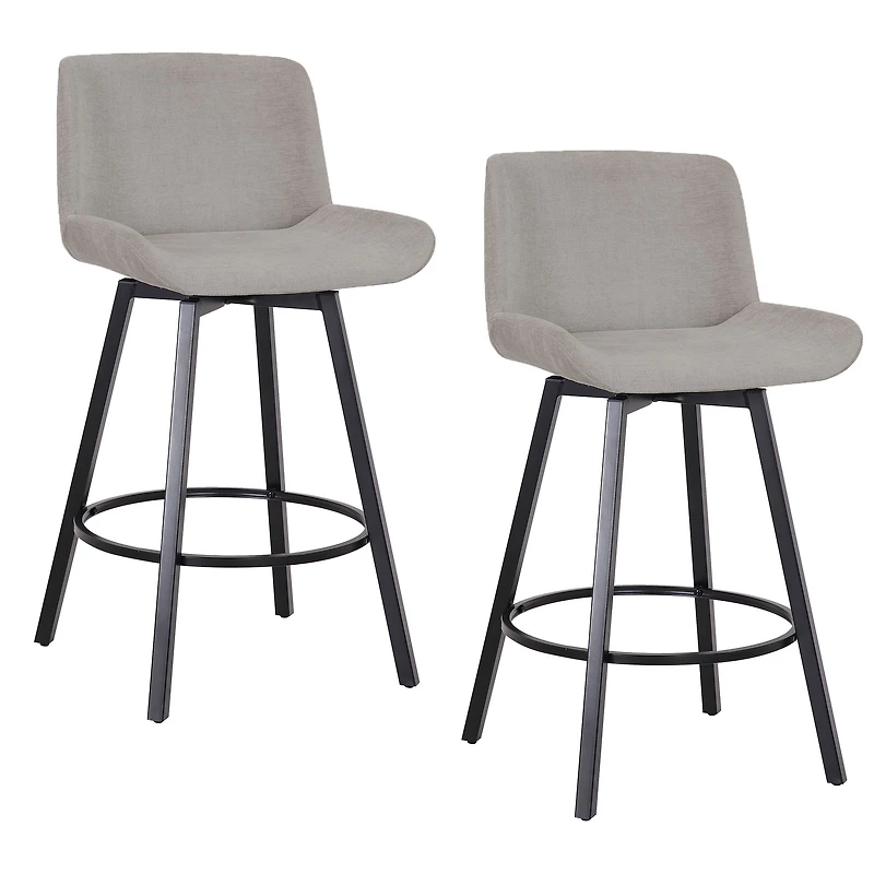 Fern Tabouret de comptoir - Tissu gris