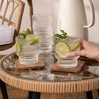 Ribbed Whisky Glass 340ml - Set of 4