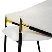 Set of 2 White Modern Upholstered Dining Chairs