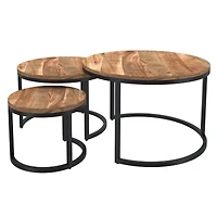 Darsh 3-Piece Coffee Table Set - Natural/Black