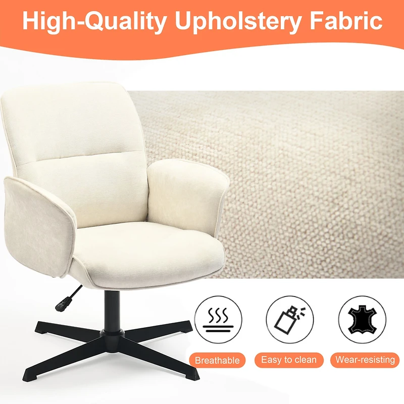Chaise d'appoint moderne en tissu beige ivoire