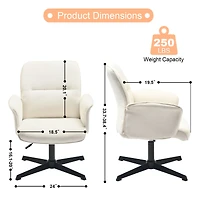 Chaise d'appoint moderne en tissu beige ivoire