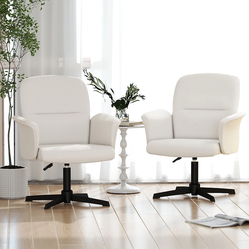 Chaise d'appoint moderne en tissu beige ivoire