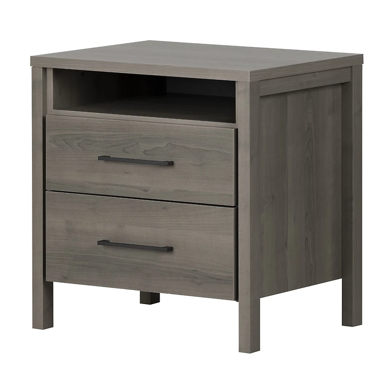 Gravity 2-Drawer Nightstand - Grey