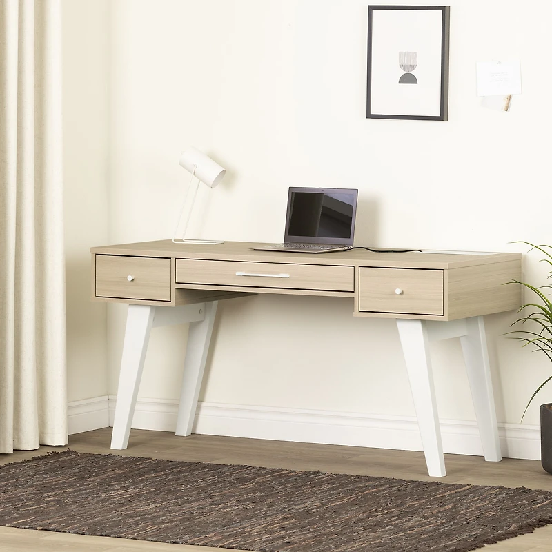 South Shore Furniture Helsy Computer Desk with Power Bar