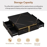 Modern Coffee Table with 4 Drawers