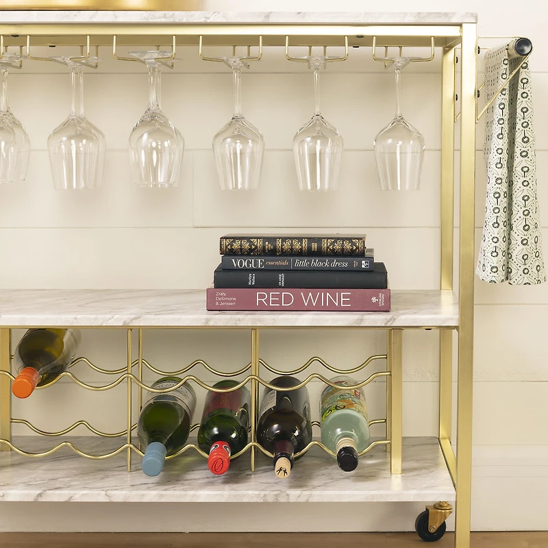 Maliza Bar Cart With Wine Rack