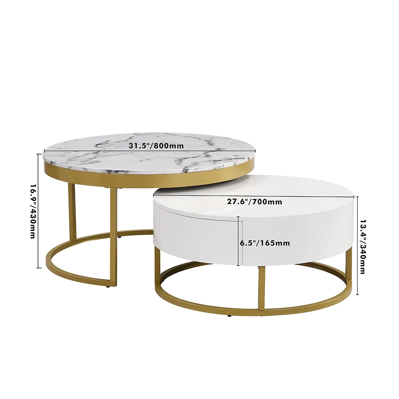 Table basse ronde gigogne moderne