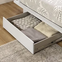 Holland Queen Platform Bed with Drawer - White