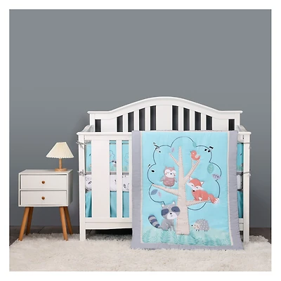 5-Piece Newborn Crib Bedding Set - Owls