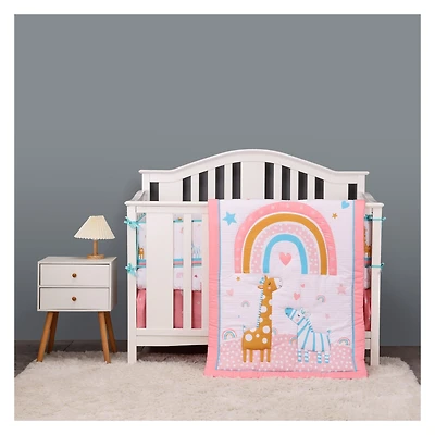 Ensemble de literie 5 pièces - Arc-en-ciel et girafe