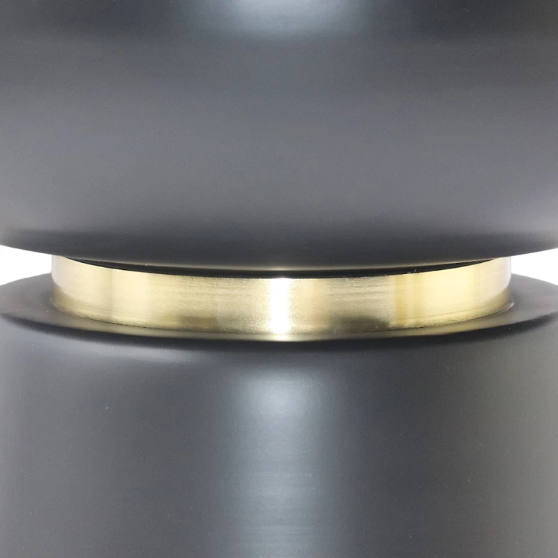 Alora Accent Table - Black/White/Brushed Gold Finish