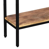 Ojas Console Table - Natural Burnt Finish/Black