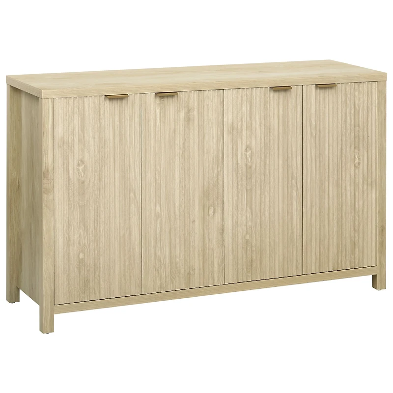 Buffet 4 portes rainuré 55 po style ferme couleur naturelle