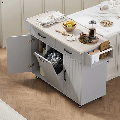 Kitchen Island with Drop Leaf Countertop