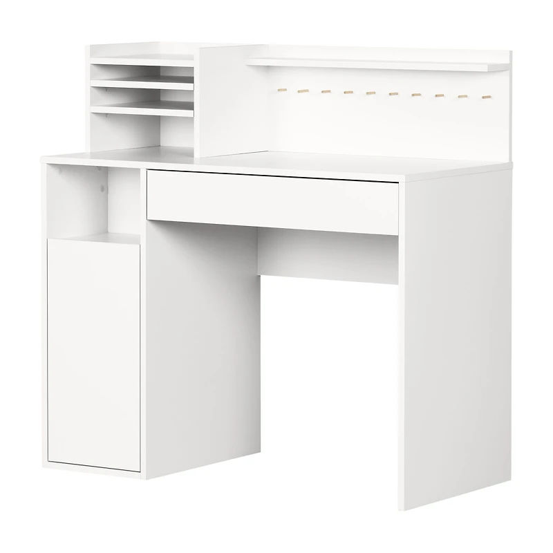 Carla Table de bricolage avec huche - Blanc pur