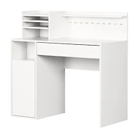 Carla Table de bricolage avec huche - Blanc pur