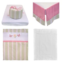 5-Piece Baby Bedding Set - Pink Butterfly Design