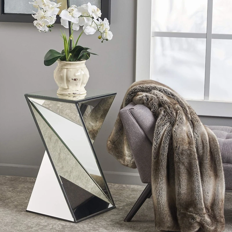 Modern Geometric Mirror Accent Table