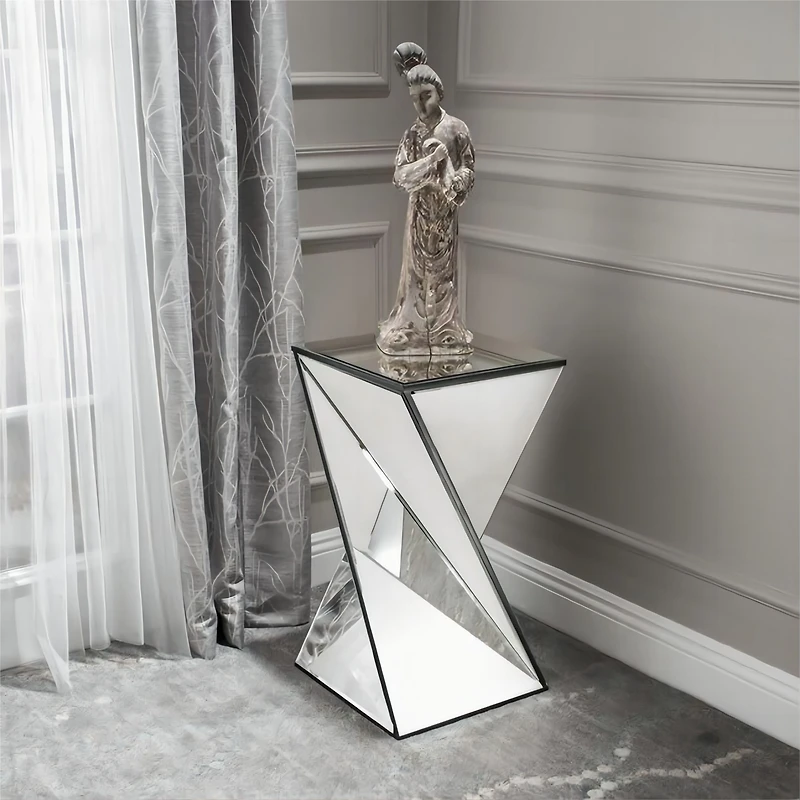 Table d’appoint moderne miroir géométrique