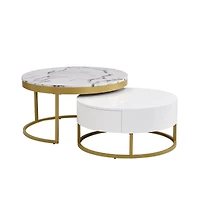 Table basse ronde gigogne moderne
