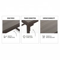 Modern Industrial Coffee Table, Driftwood Gray Finish - 34.25''